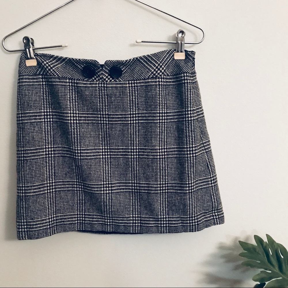 The Limited plaid wool grey skirt